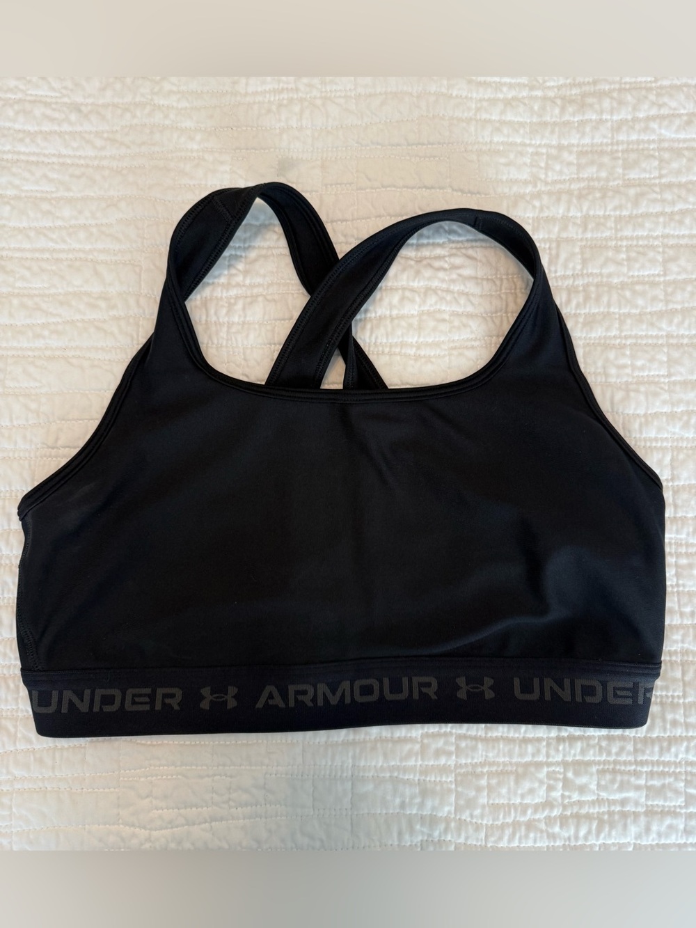 Under Armour Black Racerback Sports Bra with Branded Elastic Band